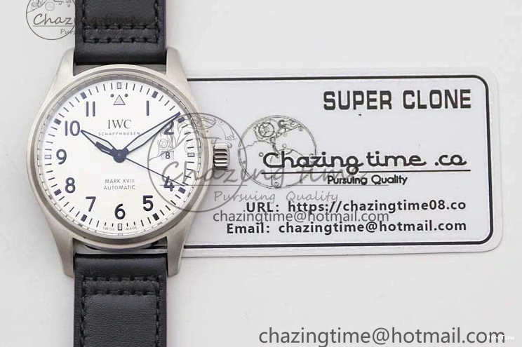 MIROTIME 0503 UrbanStyle Mark XVIII IW327012 SS M+F 1:1 Best Edition White Dial on Black Leather Strap A 7054